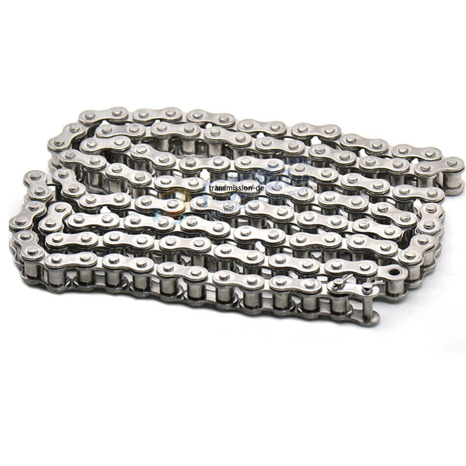 Roller Chain 04C-1 Pitch 6.35 mm 1/4" Single Row Chain Stainless-Carbon Steel