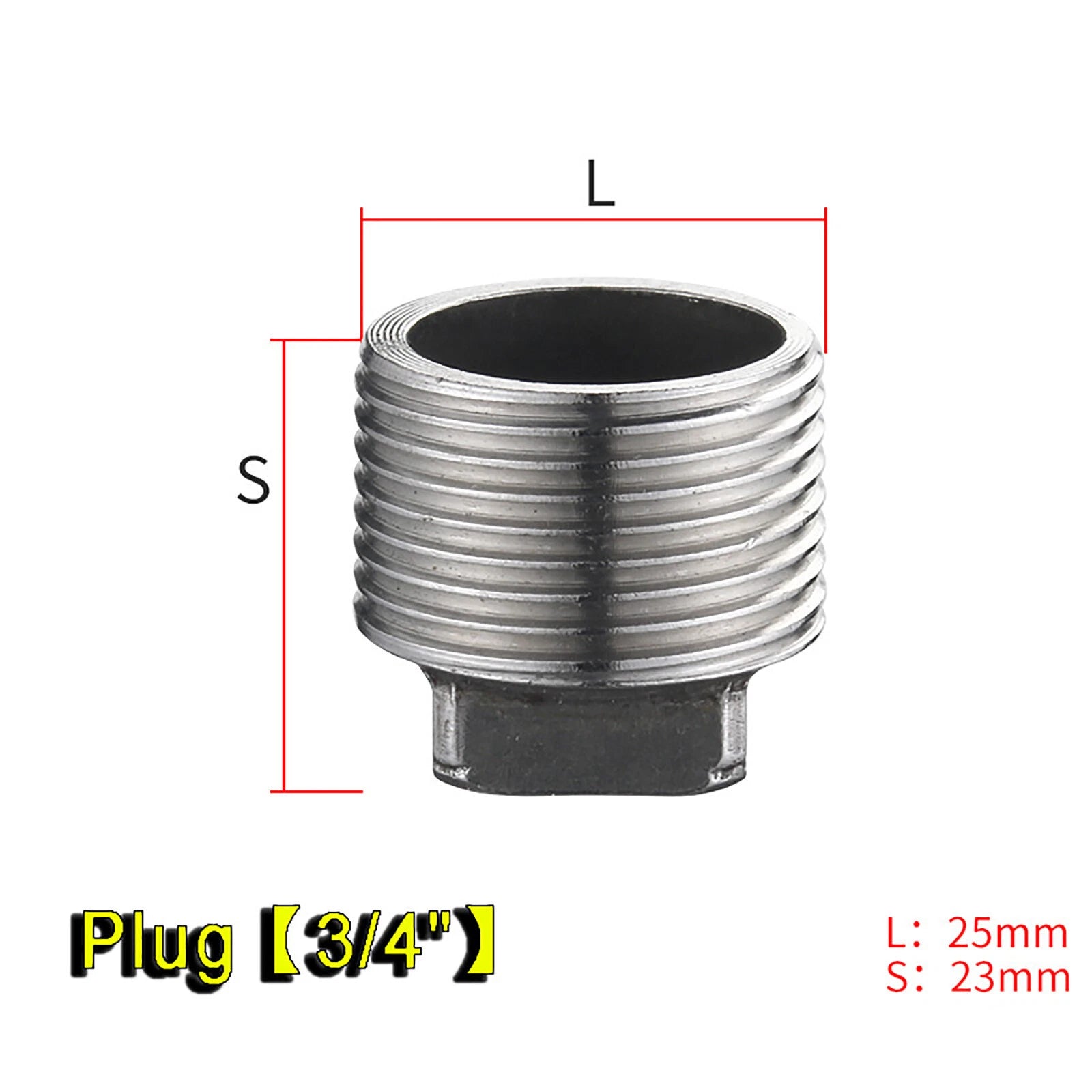 Stainless Steel Pipe End Cap & Plug Fittings — 1/2", 3/4", 1" NPT