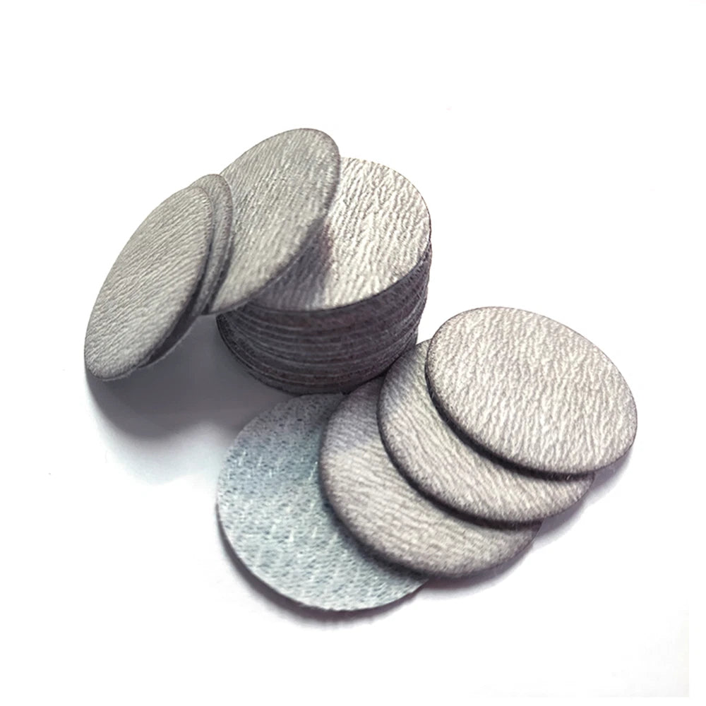 Dry 25/50/75/100/125/150 mm White Sanding Discs Hook Loop Sandpaper Grit 60-1200