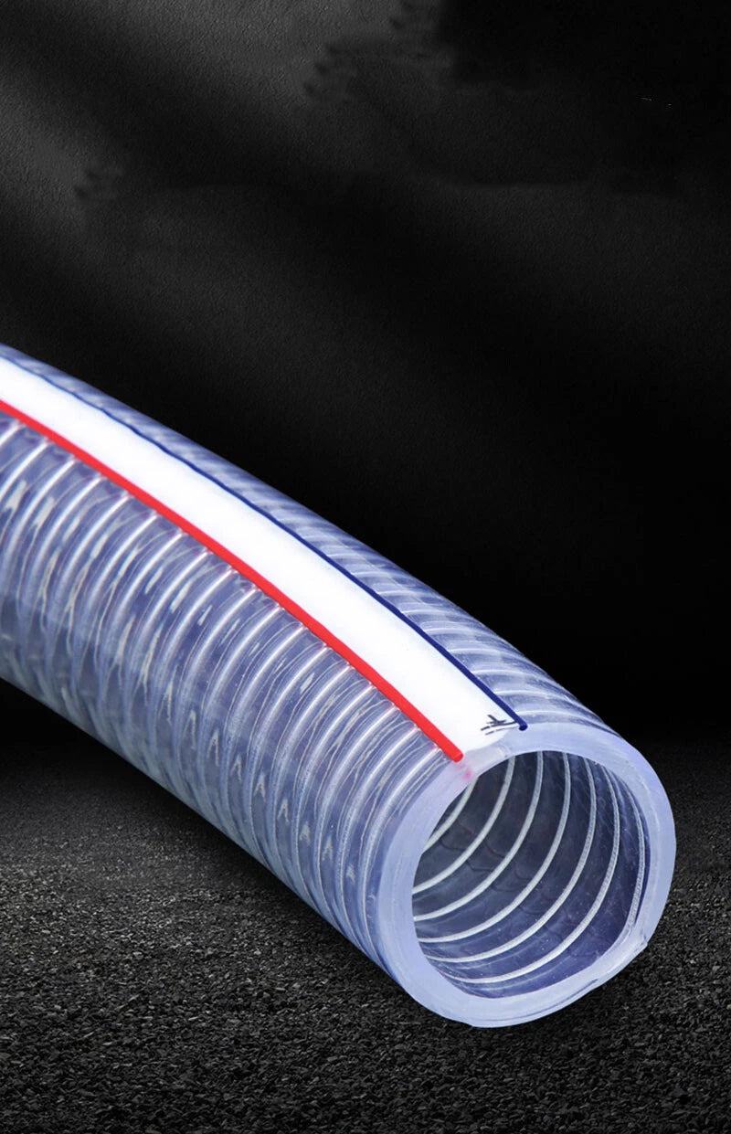 PVC Transparent Steel Wire Reinforced Pipe — ID 10–150mm / OD 15–165mm