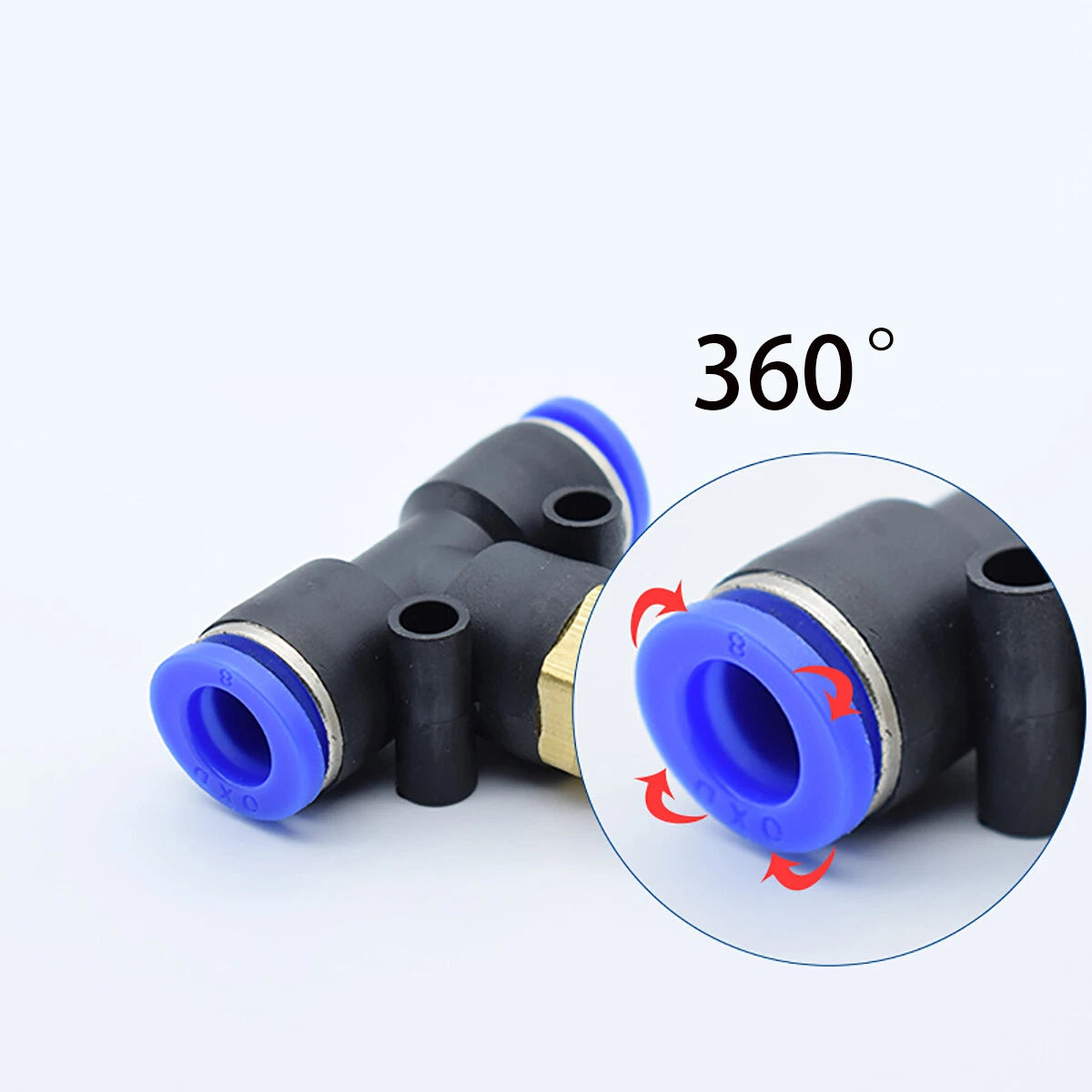 Pneumatic Push-to-Connect Air Fittings — 90° Elbow, Tee & Blanking Plug | Φ4–16mm
