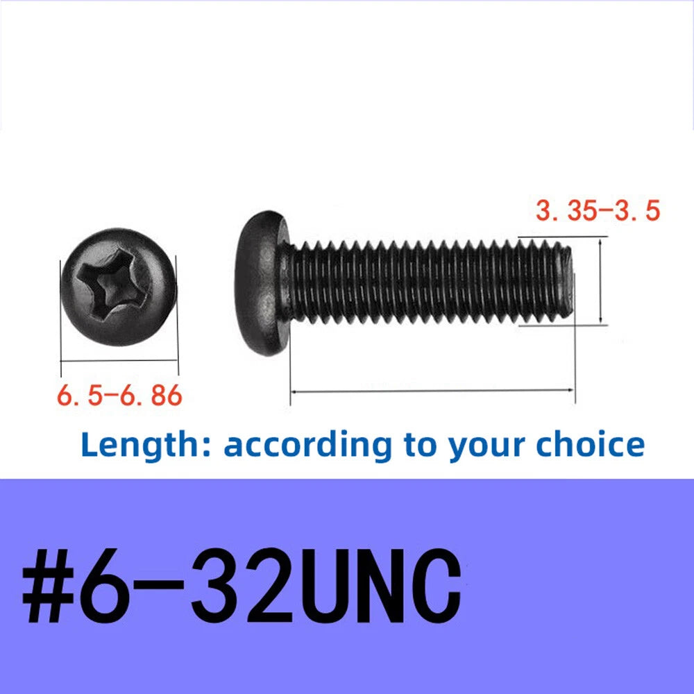 Black Pozi Phillips Pan Head Machine Screws UNC UNF — #2-56 #4-40 #6-32 #8-32 #10 1/4 5/16