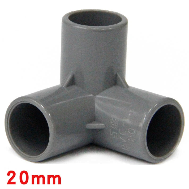 PVC 3-Way Grey Equal Connector Socket 20 25 32 40 50mm Pressure Pipe Fittings