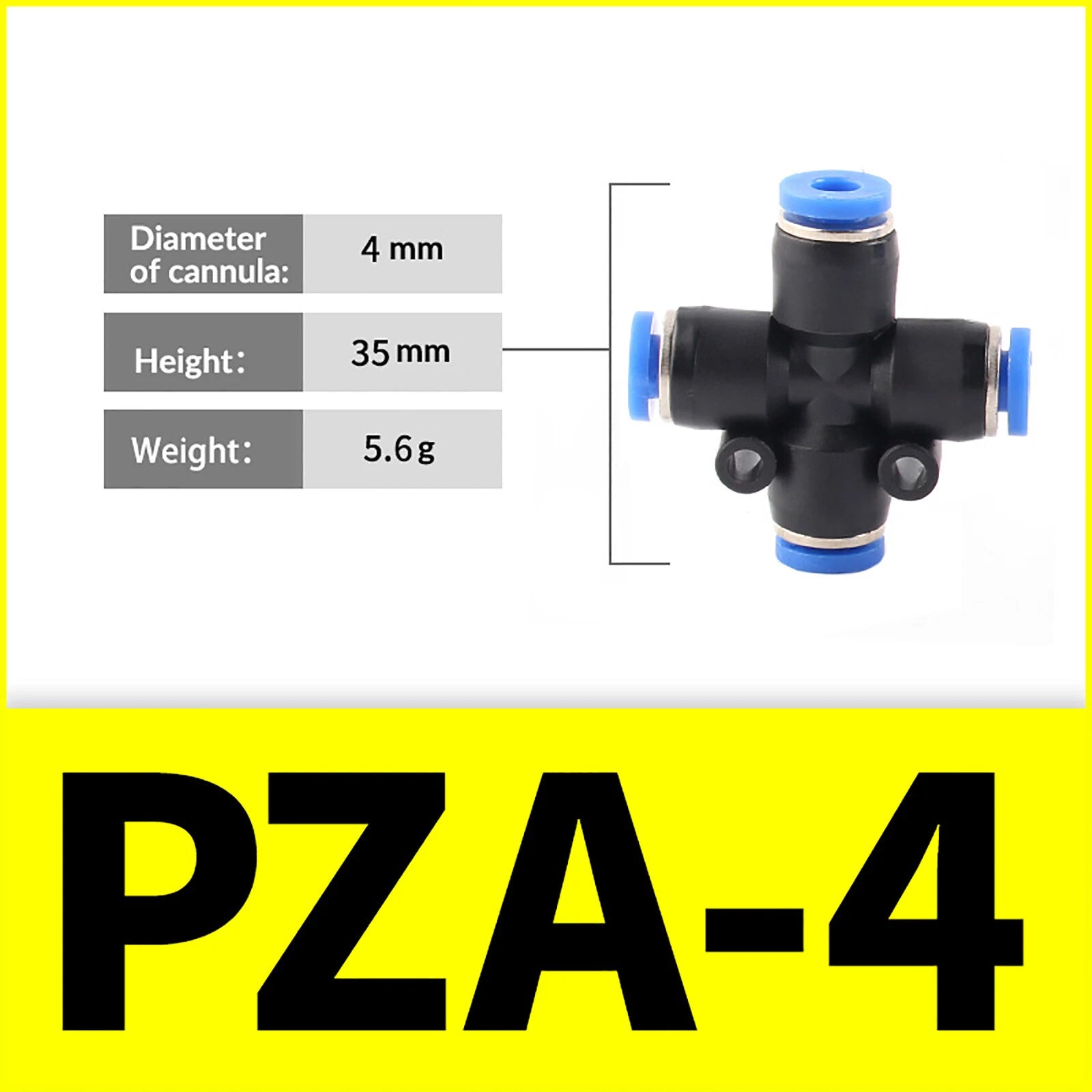 Nylon Pneumatic 4-Way Junction Push-Fit Connector | PZA Air Line Fitting