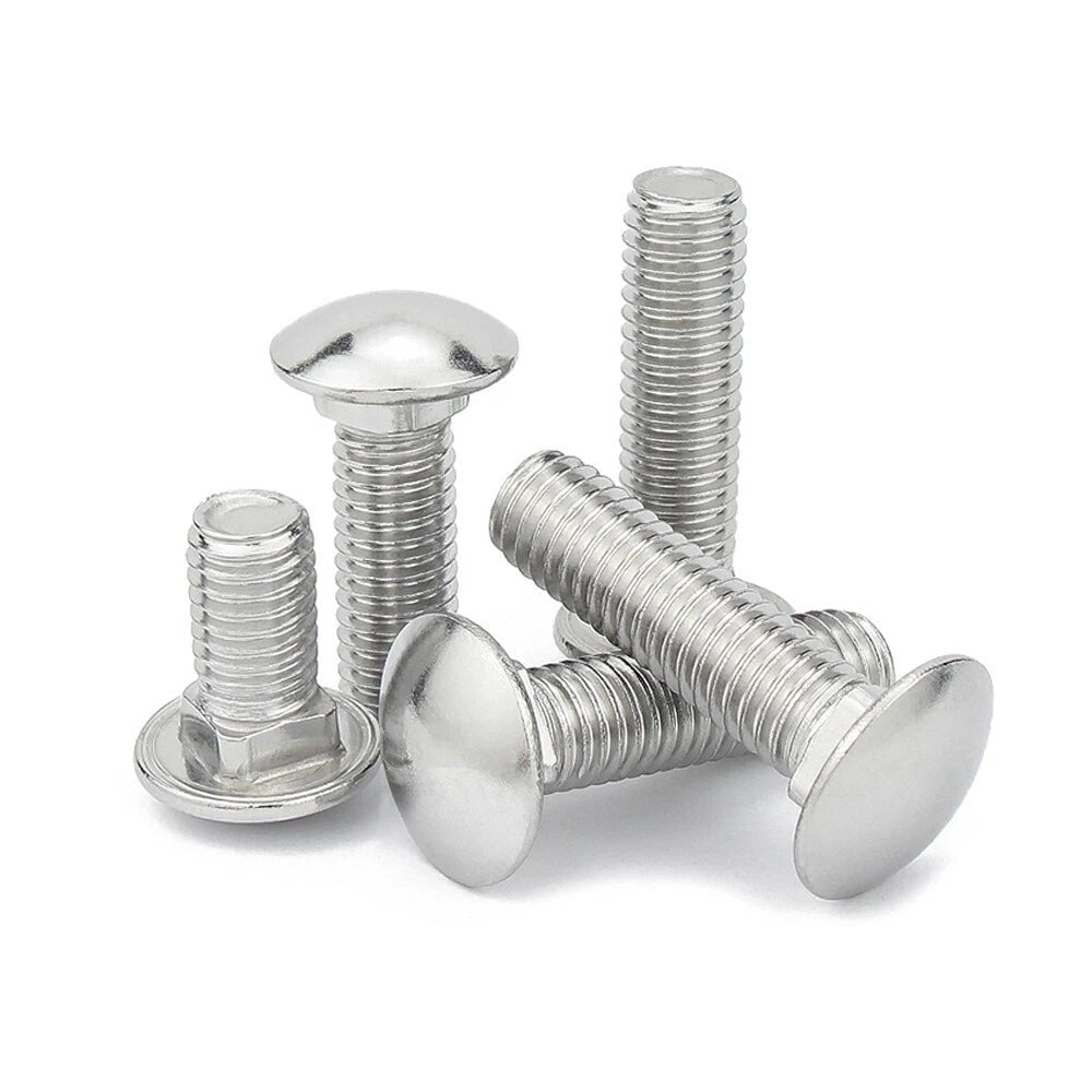 Carriage Bolts 304 Stainless Steel — M4 M5 M6 M8 M10 M12 Cup Square Dome Head - HomeDIYer