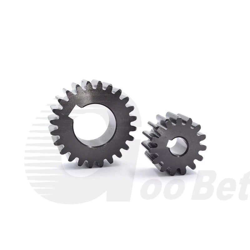 Spur Gear C45 Steel Black Oxided Module 2 Pinion 12-30 Tooth Keyway 10-32mm Flat