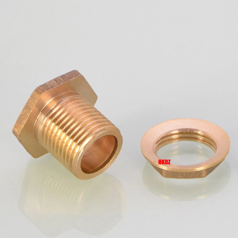 1 2" 3 4" 1" BSP Brass Hex Lock Nuts Flange Pipe Fittings Tank Thread Connection
