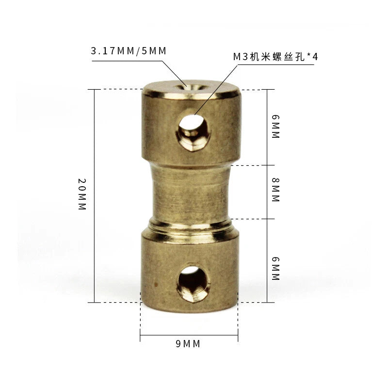 Brass Flexible Shaft Coupling Rigid Coupler Motor Connector CNC 2/3/3.17/4/5/6mm