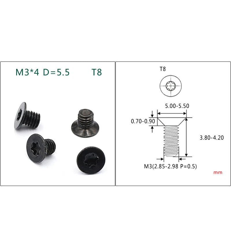 Torx Flat Head Machine Screws M1.6 M2 M2.5 M3 — T5 to T15, Multiple Finishes