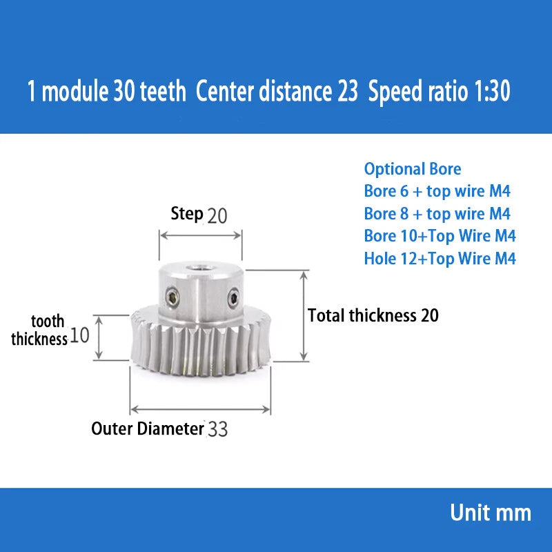 1 Module 15T to 60T Gear Stainless Steels Worm Wheel Gear & Worm Gear Shaft