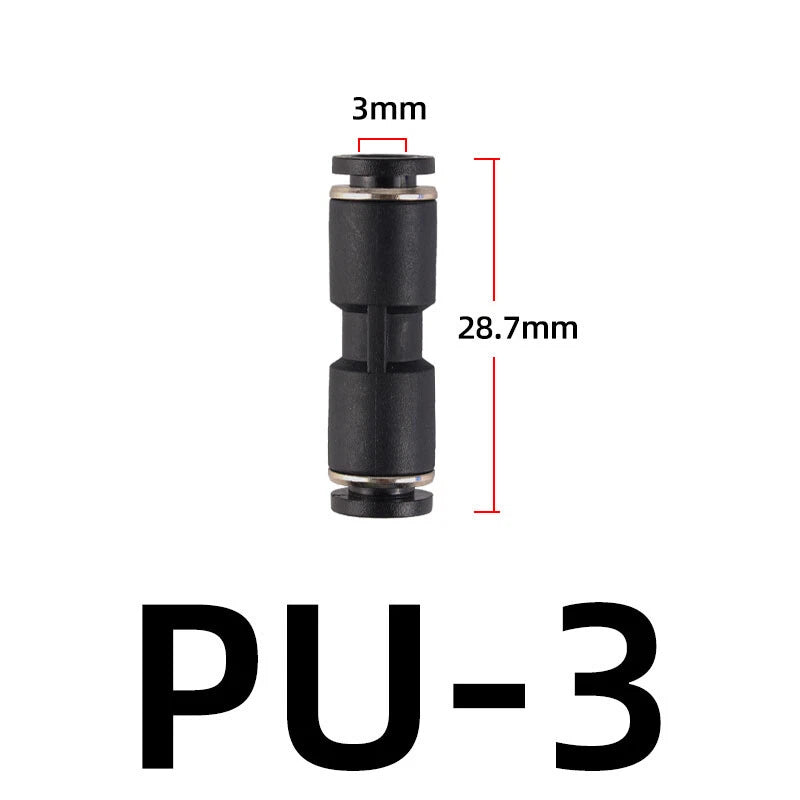3 4 6mm Pneumatic Push Fit Straight Elbow T-Piece Connector Air Water Lines Hose