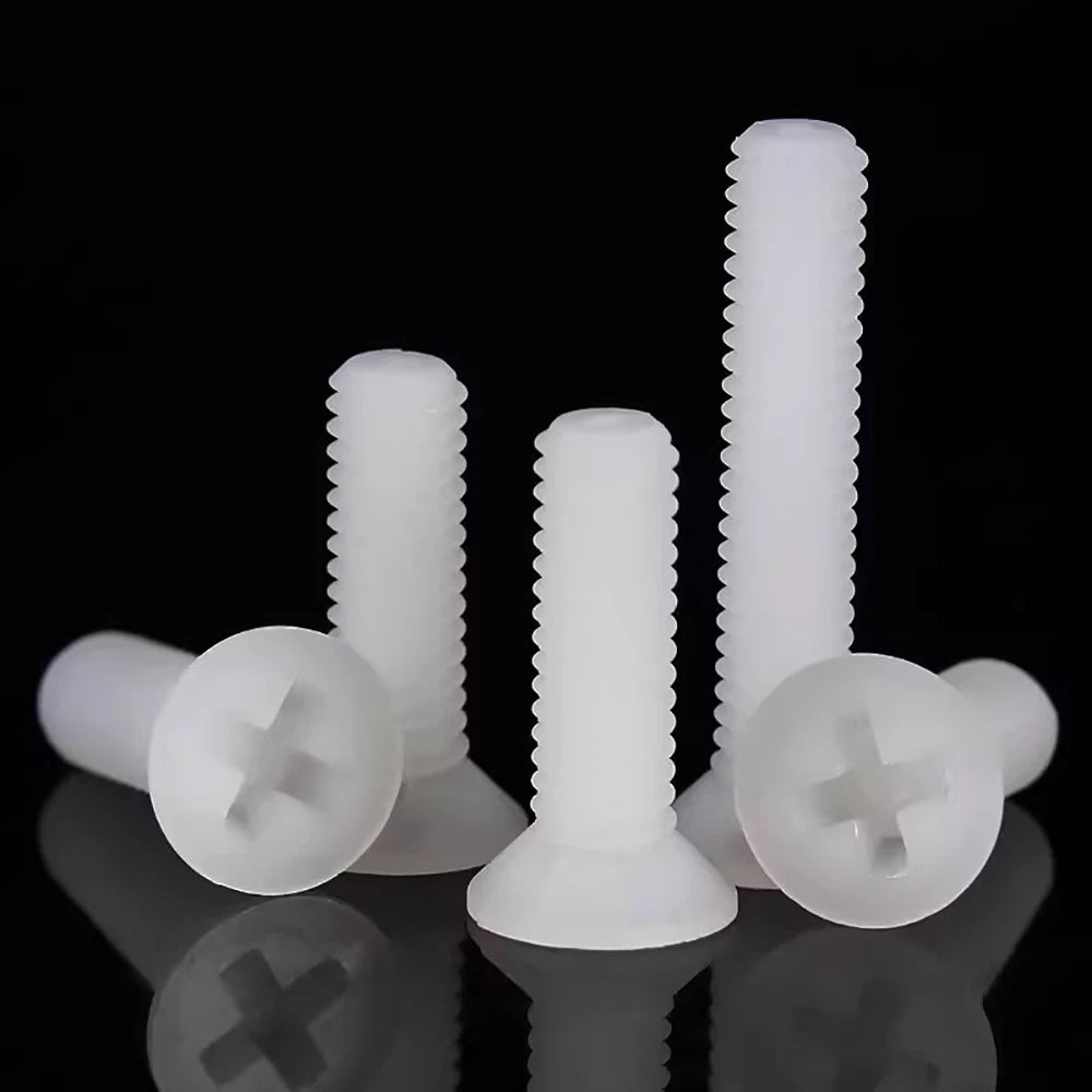 Nylon Phillips Machine Screws – Pan / Countersunk Head, Metric M3 M4, Electrical Insulating