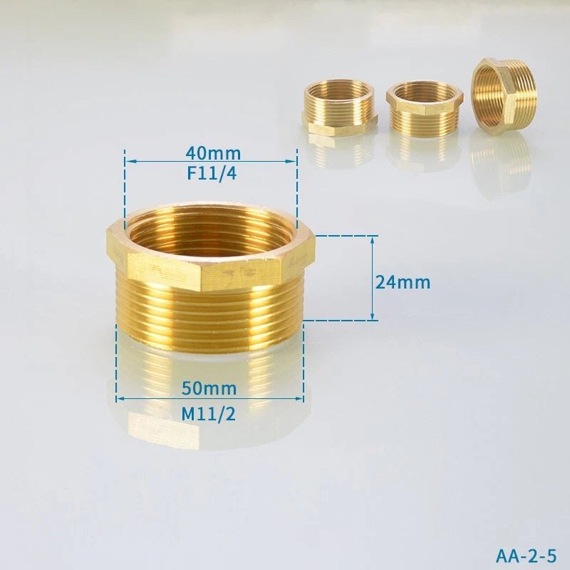 BSP Hex Reducer Bushing — Female to Male Thread Hose Fitting Connector (1/4" to 2")