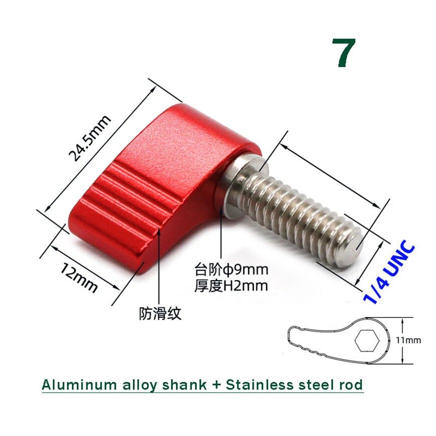 UNC 1/4" & 3/8" Thumb Screws – Single / Double Wing Hand Grip Bolts, Blue/Red/Black - HomeDIYer