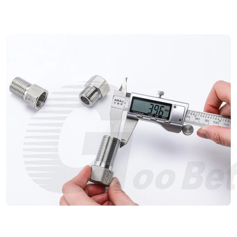 1/2" BSP Male to Female Extension Adapter — 304 Stainless Steel Pipe Fitting