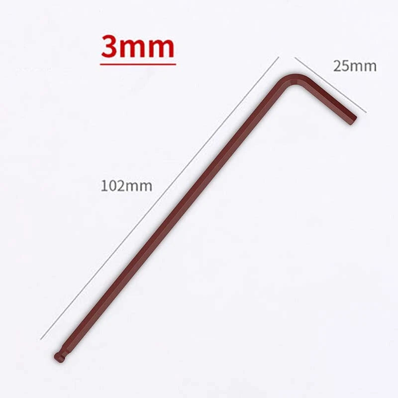 Alloy Steel Long Arm Allen Key Ball Point End Hex Wrench L Shape 1.5-19mm Metric