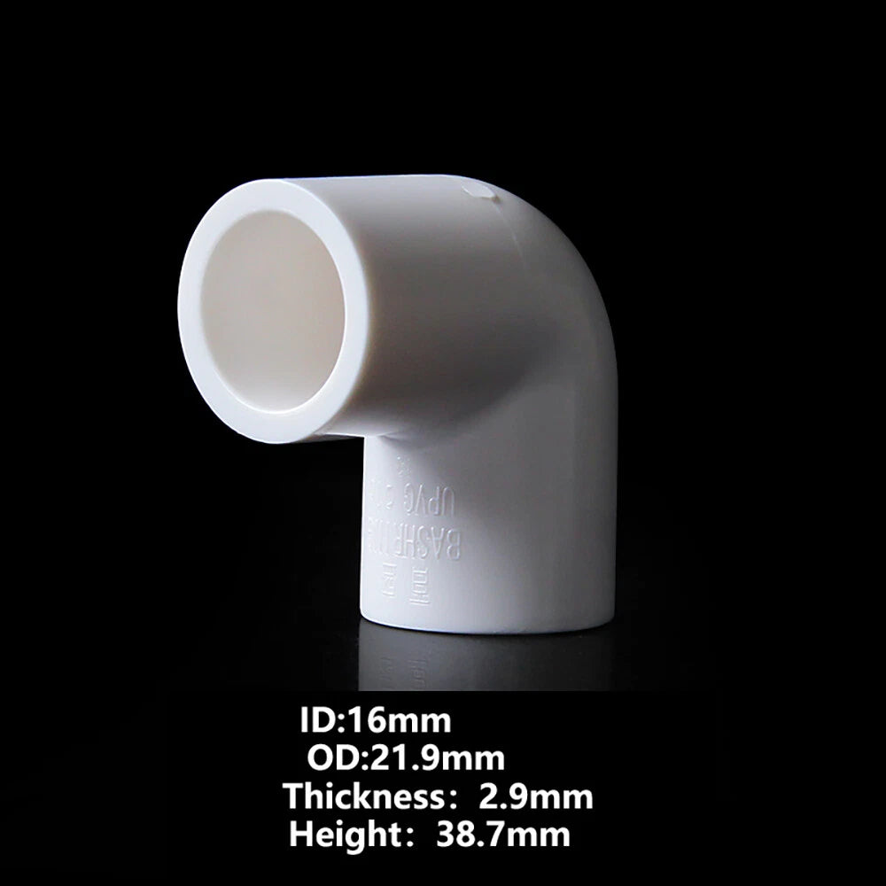 PVC White 16mm ID Pressure Pipe Fittings Metric Solvent Weld For Fish Tank  Pond