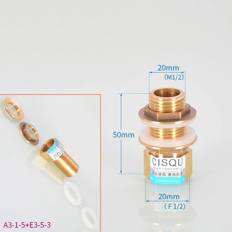 Brass Bulkhead Fitting — Tank Outlet Connector for Water Butts & Barrels | 1/2", 3/4", 1"