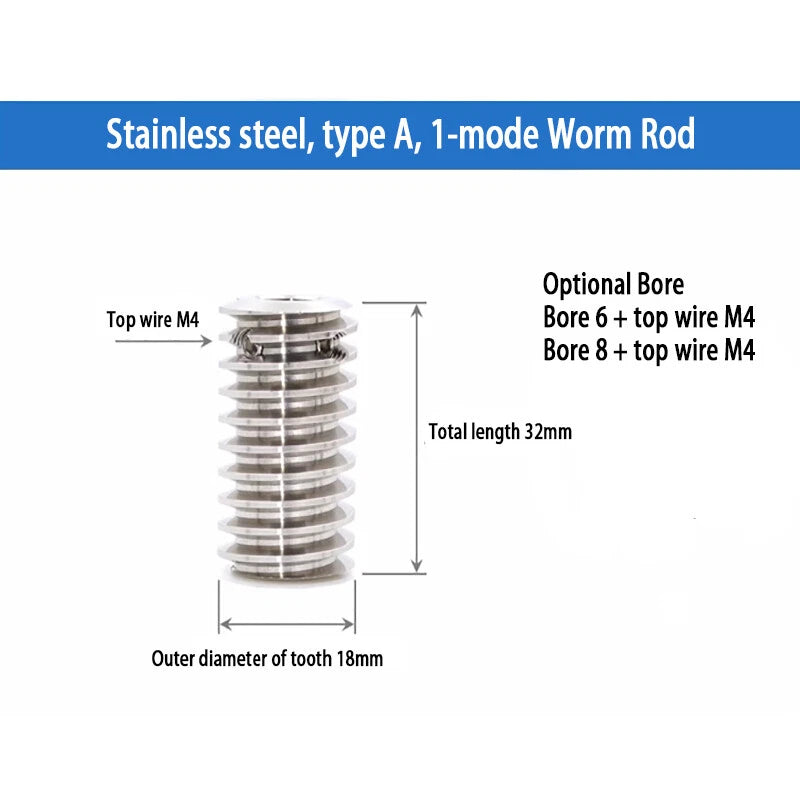 1 Modulus Plastic Nylon Worm Gear Wheel 15T - 80T & A B L Steel Worm Gear Shaft