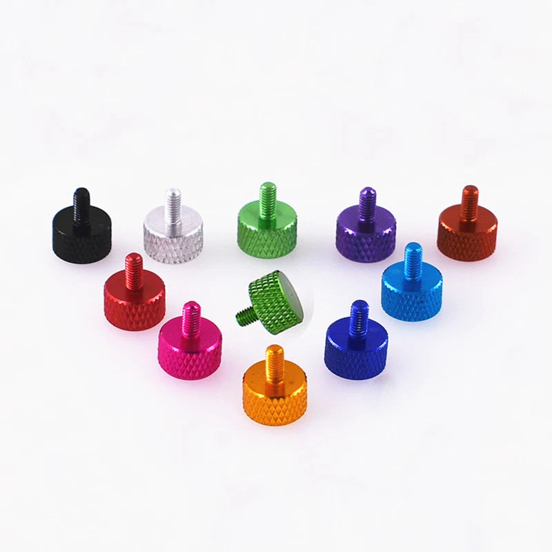 M3.5-M4 Aluminum Alloy Knurled Thumb Screws Hand Grip Knob Bolts 4.5mm-30mm