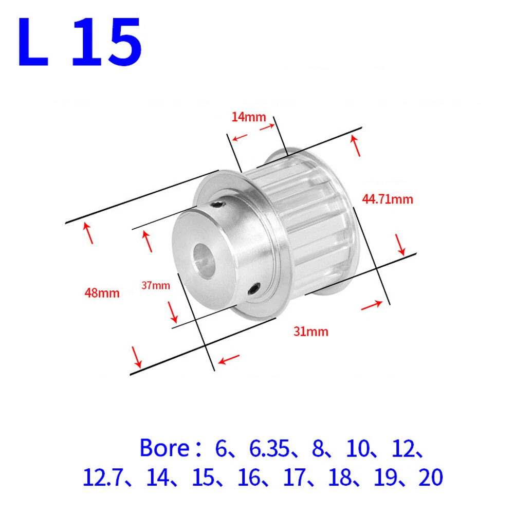 L-Type Timing Belt Pulley 10T-30T Pitch 9.525mm BF-type Drive Pulleys Width 14mm