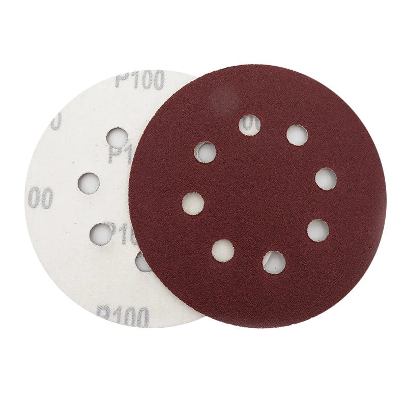 125mm 225mm Red Sanding Discs Hook Loop Sandpaper Pads 8 Hole Grit 40 - 2000
