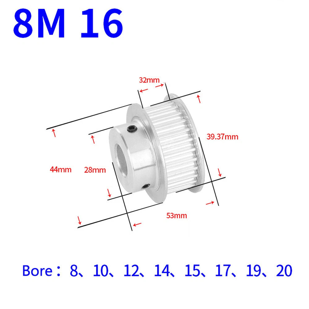 HTD-8M 12-60T Timing Belt Pulley Pitch 8mm With Keyway CNC Drive Wheel Width32mm