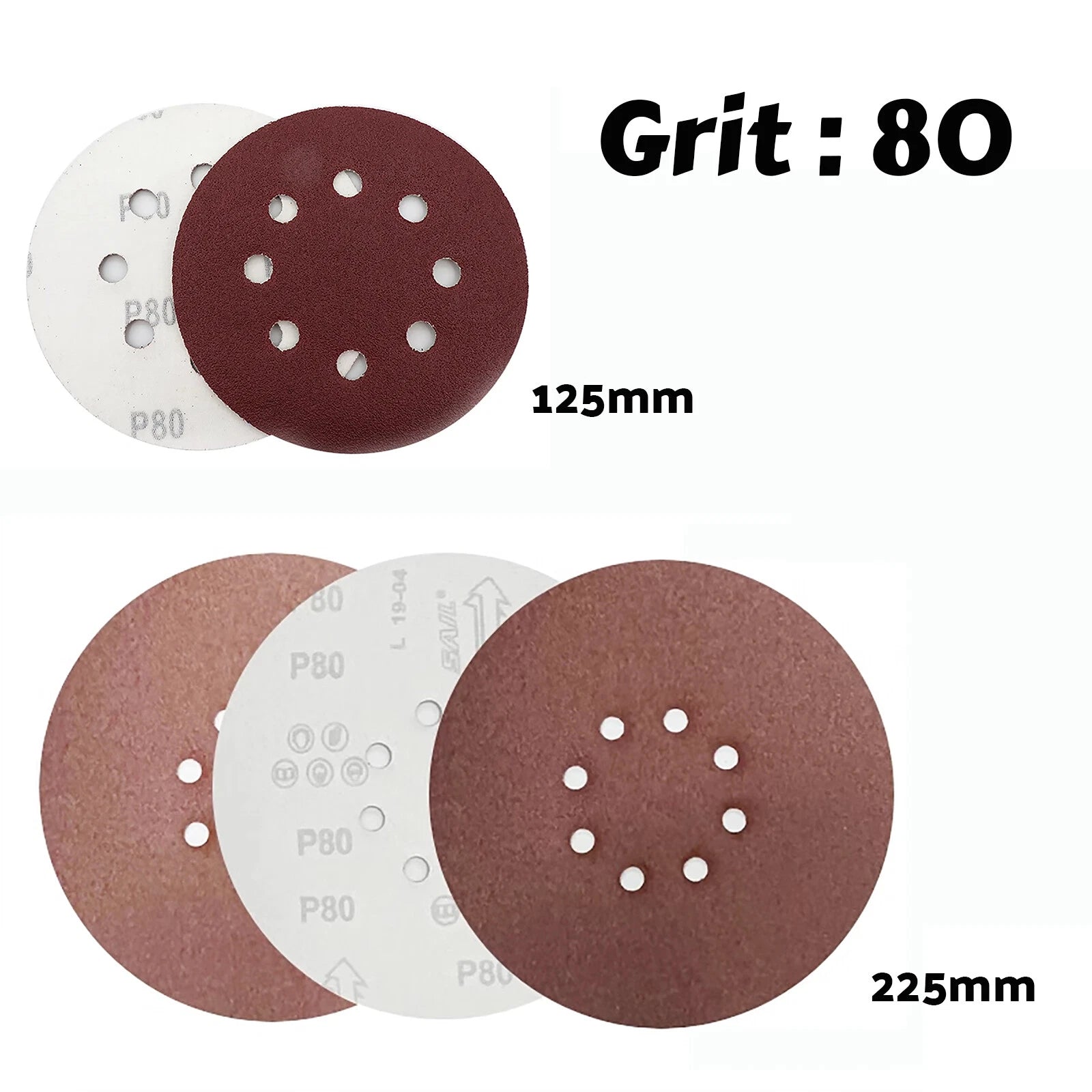 5"/9" Sanding Discs 40-2000 Grit Hook Loop 8 Hole Orbital Sander Paper Sandpaper