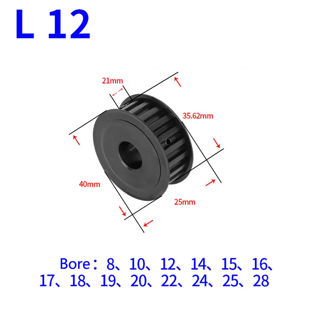 L-type 10T-30T Timing Belt Pulley Pitch 9.525mm With Keyway 45# Steel Width 21mm