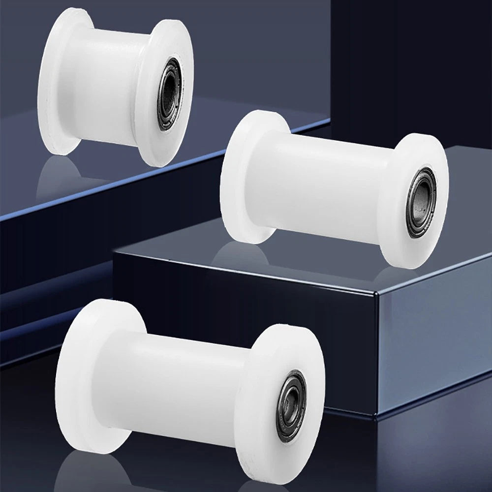 25mm - 55mm Square Flat Nylon Pulley H Idler Wheels, Ball Bearing Nylon Rollers