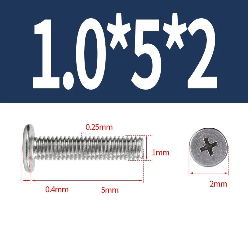 M1–M8 Ultra Thin Flat Head Phillips Machine Screws – A2 Stainless Steel, Fully Threaded