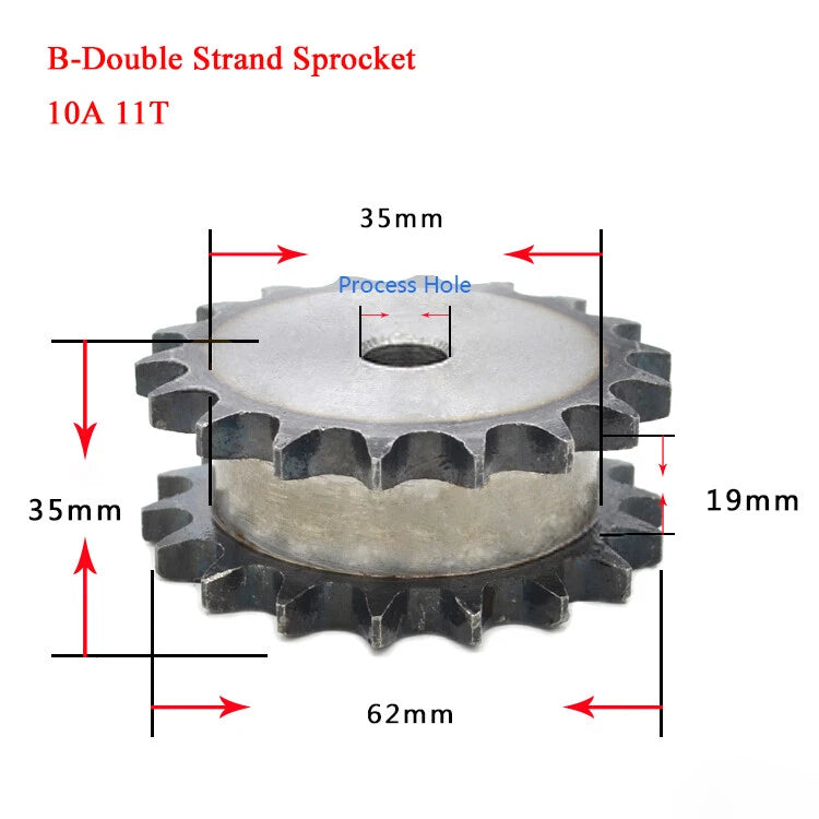 10A Sprocket Wheel 10T~39T & Steel Simplex OR Duplex Strand Chain Roller Chain