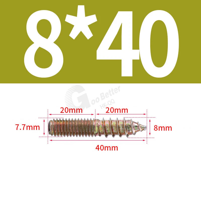 M6 M8 M10 4.8 STEEL WOOD TO METAL DUAL THREAD DOWEL SCREWS HANGER BOLTS