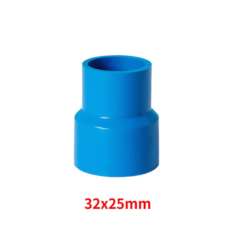PVC Pipe Reducing Plumbing Concentric Connector 25-90mm Coupling Fittings Blue