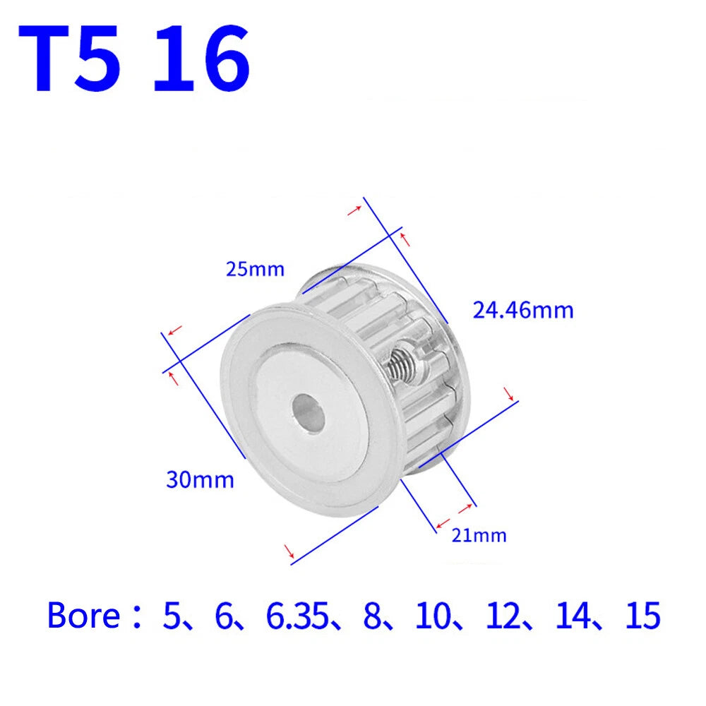 T5 12T-60T Timing Belt Pulley Pitch 5mm AF-type With Keyway Teeth Width 21mm