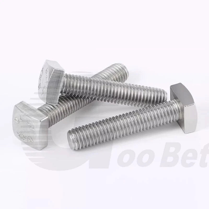 M12 T - Bolt Square Head Screws for T - Slot Aluminum Profile — Stainless Steel A2 304 - HomeDIYer