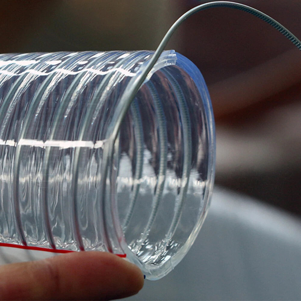 Food Grade Clear PVC Braided Hose Pipe — Wire Reinforced, Heavy Duty Air Water Fuel