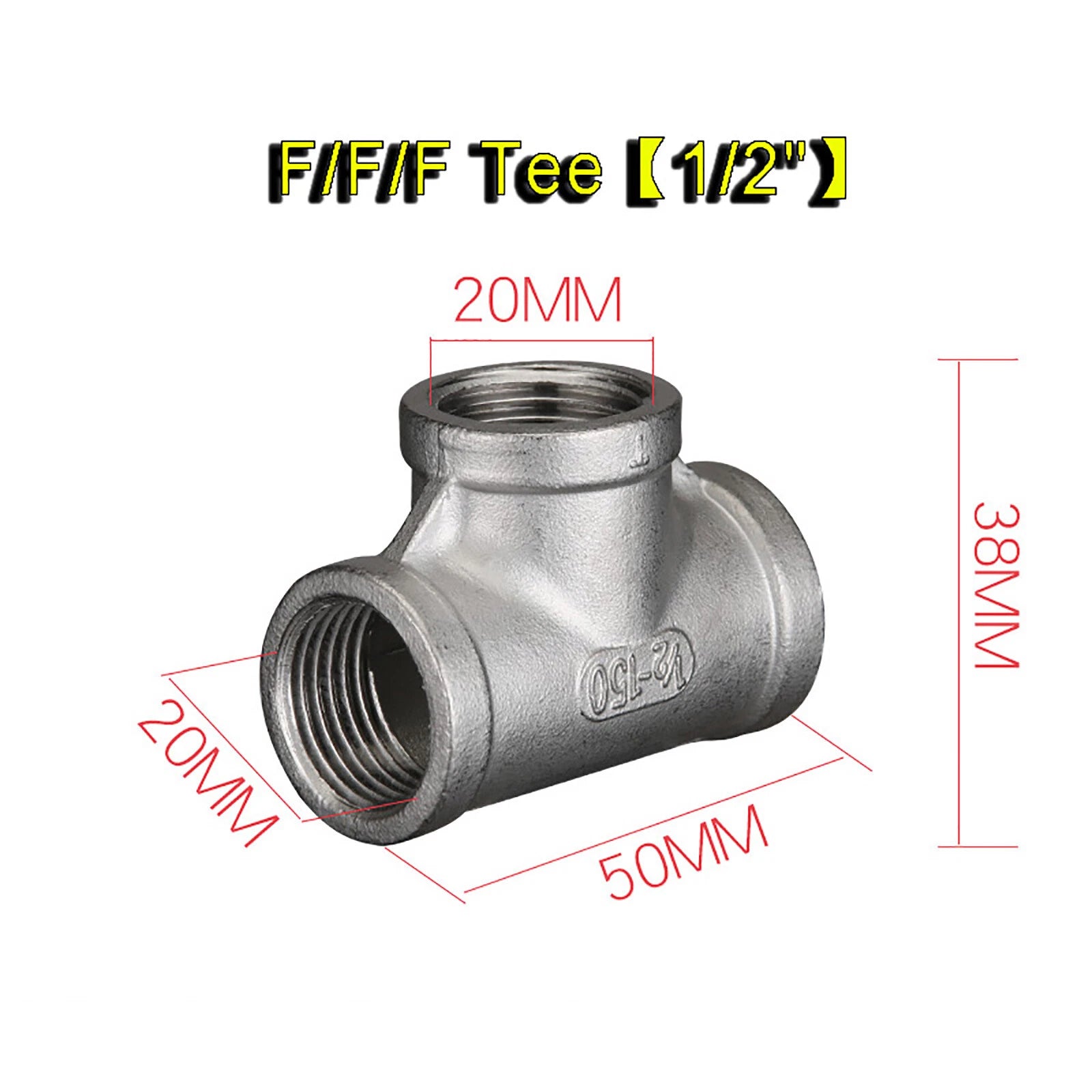 304 Stainless Steel BSP Tee & Cross Pipe Fittings — 1/8" to 2" | F&F&F, M&M&M, Reducer & Cross