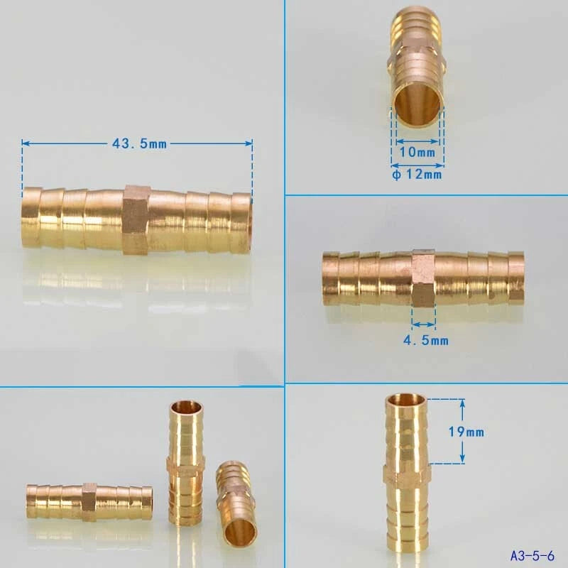 Brass Hose Joiner Fittings — Straight, Y, T & 4-Way Connectors | 6mm–19mm