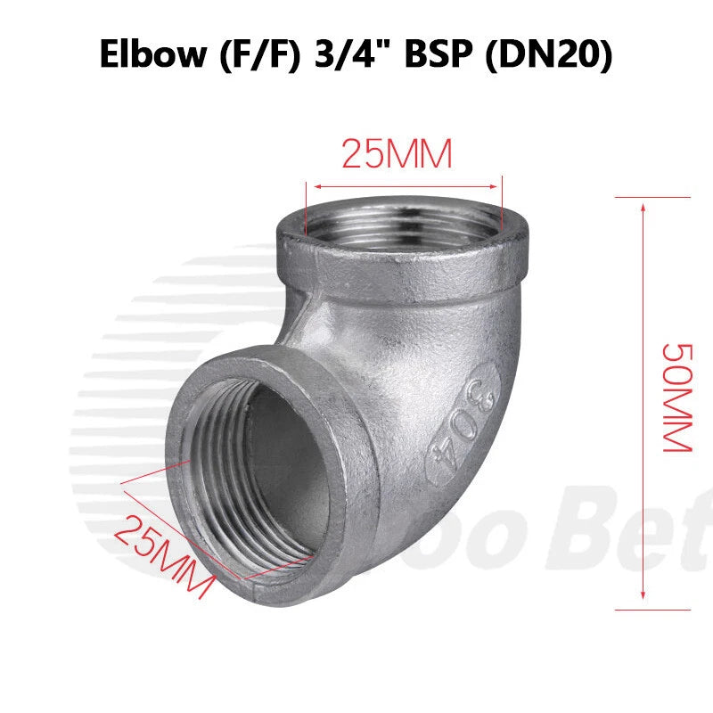 BSP Threaded Stainless Steel Pipe Fittings 304 — Elbow, Tee, Nipple, Socket & More