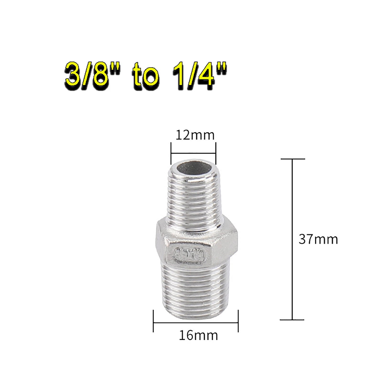 BSP Male to Male Reducing Hex Nipple 304 Stainless Steel Pipe Connector