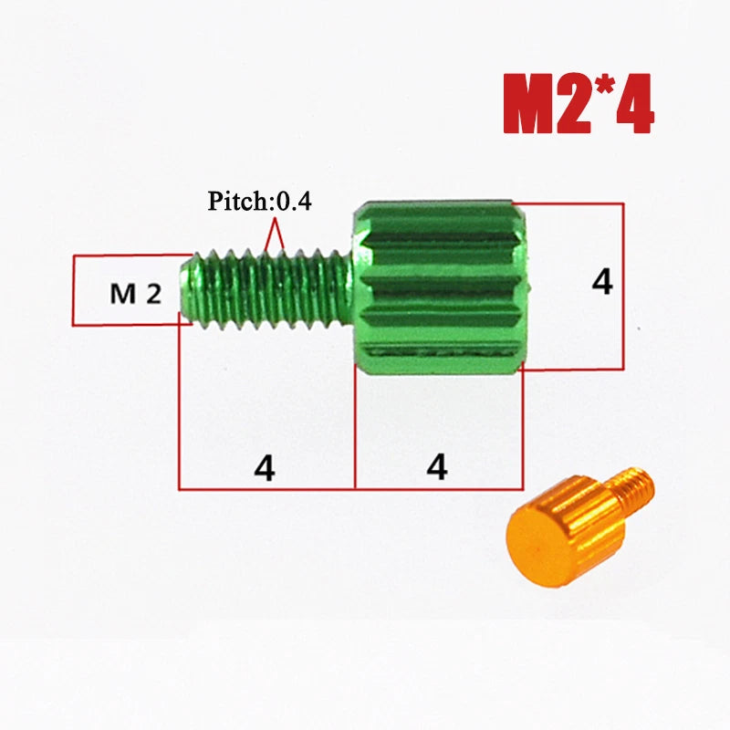 M2–M6 Aluminum Alloy Knurled Thumb Screws | Hand-Tighten Knob Bolts, 10 Colors