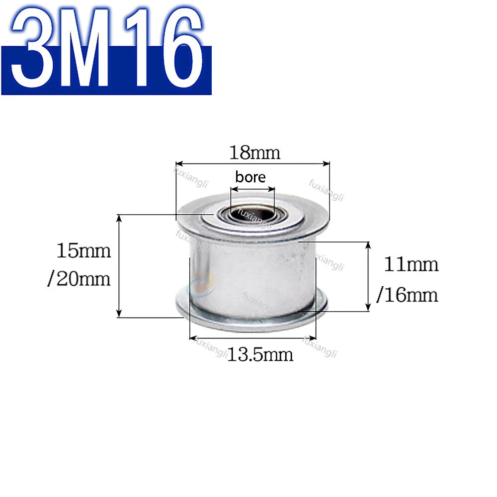 HTD-3M Timing Belt Idler Pulley Smooth Tooth/Toothed Tensioner Pulley Width 11mm