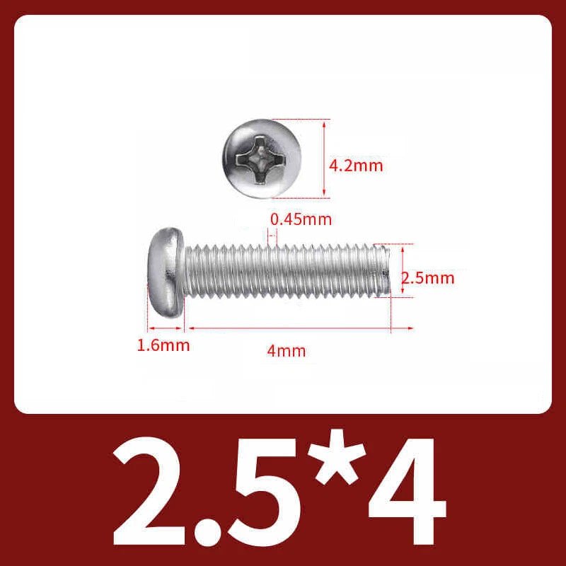 M2.5 Pozi Pan Head Machine Screws A2 Stainless Steel — Multiple Lengths - HomeDIYer