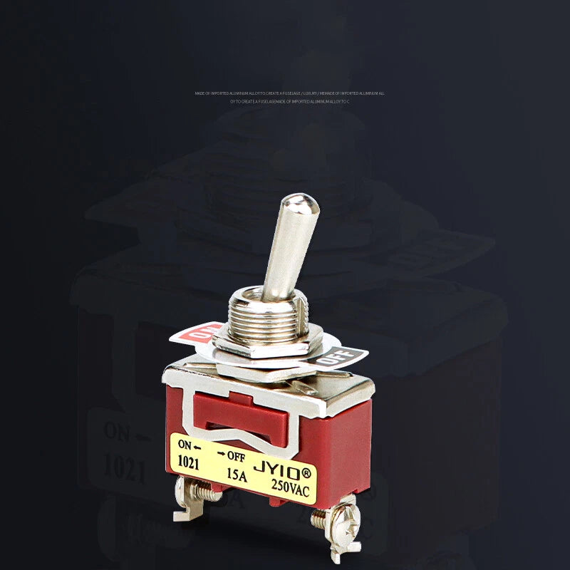 Metal Toggle Switch 250V AC 15A — On/Off Flick Switch for Dashboard & Panel (BEM / E-TEN)