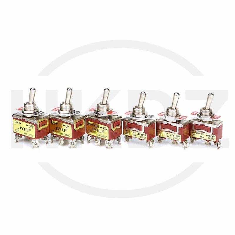 Metal Toggle Switch 250VAC 15A — SPST / SPDT / DPST / DPDT Panel Mount Flick Switch