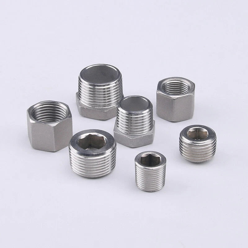 BSP Male Stainless Steel Countersunk End Plug — Internal Hex, 1/4" to 2"