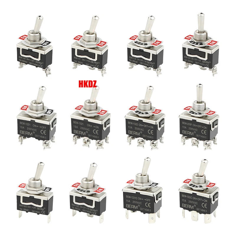Heavy Duty Toggle Switch — 2/3 Position SPST DPDT, BEM & E-TEN Series, Pin or Screw Terminal