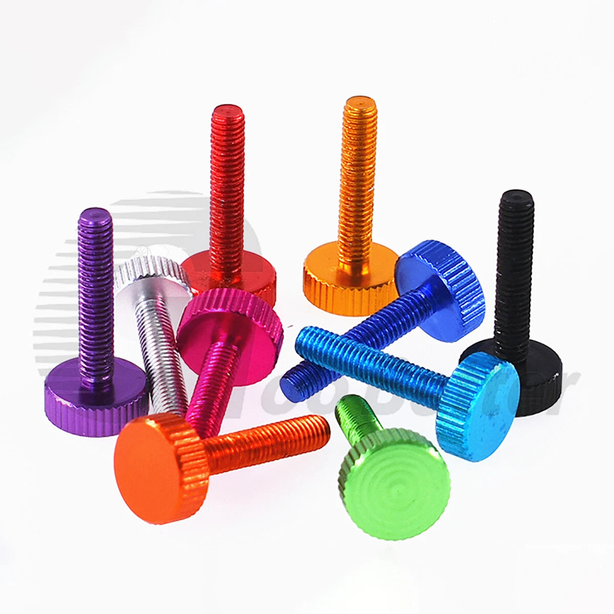 Aluminum Knurled Thumb Screws – M2 to M6 Flat Head Hand Grip Bolts, 10 Colors