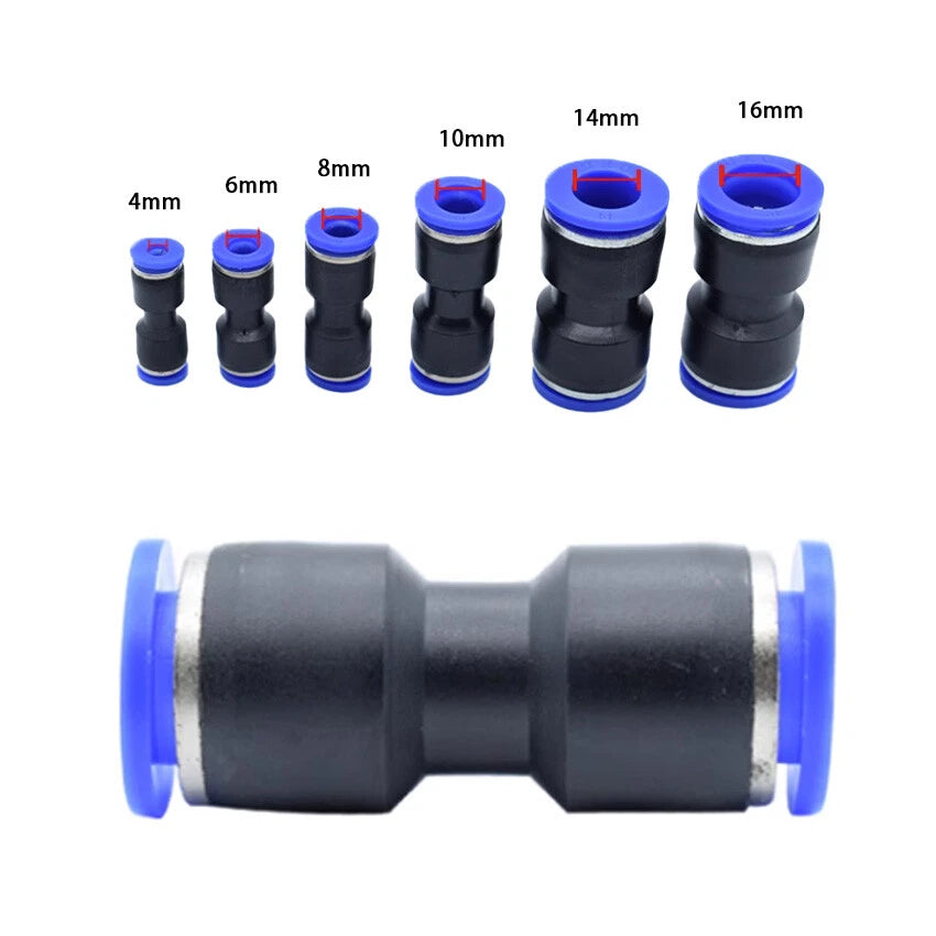4- 16mm Nylon Pneumatic Push Fit Connector Tube Pipe Joiner Air Water Lines Hose